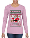 Milk And Cookie Time Christmas Sweater, Ugly Christmas Sweater Womens Graphic Long Sleeve T-Shirt