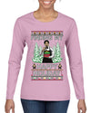 Finding My Happy Holiday, Ugly Christmas Sweater Womens Graphic Long Sleeve T-Shirt