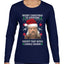 Merry Christmas to Everyone Except Carole Baskin Ugly Christmas Sweater Womens Graphic Long Sleeve T-Shirt