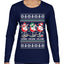 Holiday Spirits Drink Drank Drunk Snowmen Ugly Christmas Sweater Womens Graphic Long Sleeve T-Shirt