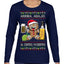 Arriba Abajo Al Centro Pa'Dentro Cheers to Health Salud Ugly Christmas Sweater Womens Graphic Long Sleeve T-Shirt