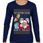 That Santa Mother F Isn't Real Ugly Christmas Sweater Womens Graphic Long Sleeve T-Shirt