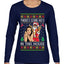 Santa the Plug Hos In This House  Ugly Christmas Sweater Womens Graphic Long Sleeve T-Shirt