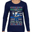 Santa Backs The Blue Pro Police Santa Claus Ugly Christmas Sweater Womens Graphic Long Sleeve T-Shirt