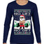 No Lift No Gift Fitness Workout Santa Ugly Christmas Sweater Womens Graphic Long Sleeve T-Shirt