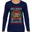 Merry Krampus Santa Folklore Figure Horror Ugly Christmas Sweater Womens Graphic Long Sleeve T-Shirt
