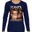 Santa Claus Bootleg Rap Music Style Ugly Christmas Sweater Womens Graphic Long Sleeve T-Shirt