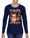 Santa Claus Bootleg Rap Music Style Ugly Christmas Sweater Womens Graphic Long Sleeve T-Shirt