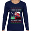 I Could Go Down All Night Long, Ugly Christmas Sweater Womens Graphic Long Sleeve T-Shirt