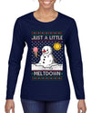 Just A Little Meltdown, Ugly Christmas Sweater Womens Graphic Long Sleeve T-Shirt