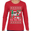 Yo Yo Yo Black Santa Ugly Christmas Sweater Womens Graphic Long Sleeve T-Shirt