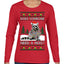 Does Someone Need a Hug? Cute Raccoon Ugly Christmas Sweater Womens Graphic Long Sleeve T-Shirt