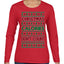 Christmas Calories Don't Count Funny Family Holidays Ugly Christmas Sweater Womens Graphic Long Sleeve T-Shirt