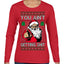 You Ain't Getting Shit Funny Santa Claus Ugly Christmas Sweater Womens Graphic Long Sleeve T-Shirt