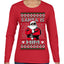 Santa Is Him Funny Gen Z Viral Meme Shades Slang Ugly Christmas Sweater Womens Graphic Long Sleeve T-Shirt