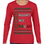 Naughty Nice Italian Funny Italians Italy Colors Ugly Christmas Sweater Womens Graphic Long Sleeve T-Shirt