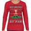 Best Christmas By Par Funny Santa Golfing Pun Sports Golf Ugly Christmas Sweater Womens Graphic Long Sleeve T-Shirt