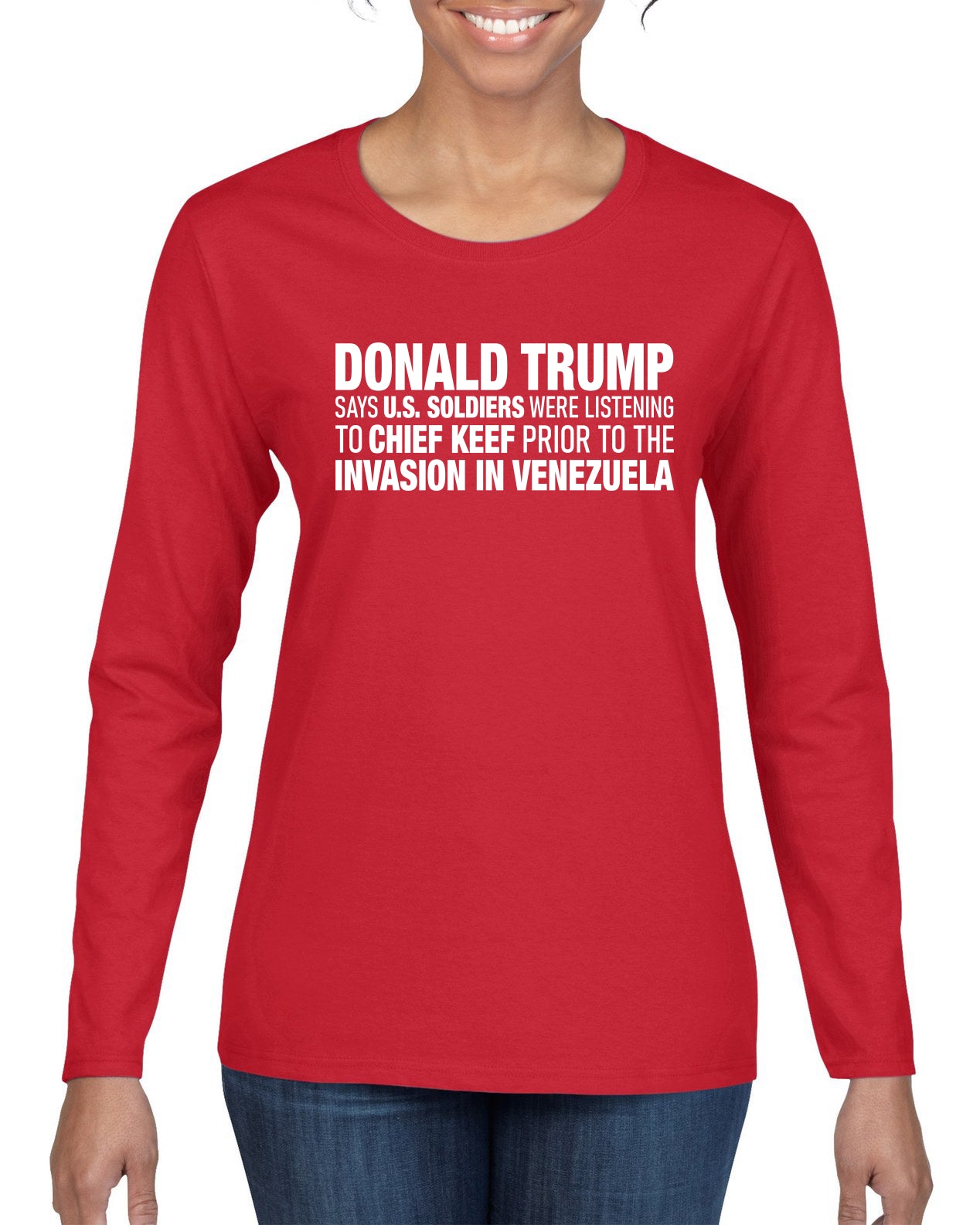 Viral Political Meme Shirt Sweater, Womens Graphic Long Sleeve T-Shirt