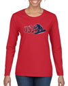 USA Winter Team Sports Fan Collection | USA Snowboarder Sweater, Womens Graphic Long Sleeve T-Shirt