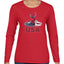 USA Winter Team Sports Fan Collection | USA Skater Sweater, Womens Graphic Long Sleeve T-Shirt