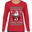 Try That In A Small Town Christmas Ugly Christmas Sweater Womens Graphic Long Sleeve T-Shirt