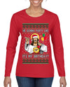 Gonna Party Like It's My Birthday Jesus Ugly Christmas Sweater Womens Graphic Long Sleeve T-Shirt