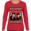Escaped Bandits Classic Home Holiday Movie Ugly Christmas Sweater Womens Graphic Long Sleeve T-Shirt