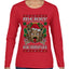 Merry Krampus Santa Folklore Figure Horror Ugly Christmas Sweater Womens Graphic Long Sleeve T-Shirt