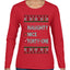 Funny Meme List Naughty, Nice, 41, Ugly Christmas Sweater Womens Graphic Long Sleeve T-Shirt
