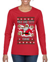 Milk And Titty Time Christmas Sweater, Ugly Christmas Sweater Womens Graphic Long Sleeve T-Shirt