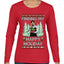 Finding My Happy Holiday, Ugly Christmas Sweater Womens Graphic Long Sleeve T-Shirt