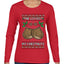 He Loves my Chestnuts, Ugly Christmas Sweater Womens Graphic Long Sleeve T-Shirt