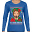 It's Keanu Wreaths Ugly Christmas Sweater Womens Graphic Long Sleeve T-Shirt