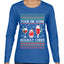 Pour Me Some Holiday Cheer Ugly Christmas Sweater Womens Graphic Long Sleeve T-Shirt