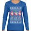Holiday Spirits Drink Drank Drunk Snowmen Ugly Christmas Sweater Womens Graphic Long Sleeve T-Shirt