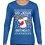 Go Jesus It's Your Birthday Ugly Christmas Sweater Womens Graphic Long Sleeve T-Shirt