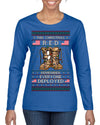 This Christmas RED Remember Everyone Deployed Veteran Ugly Christmas Sweater Womens Graphic Long Sleeve T-Shirt
