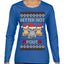 Better Not Pout, Cute Sad Santa Cats | Funny Ugly Christmas Sweater Womens Graphic Long Sleeve T-Shirt