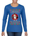 Jesus the Ultimate Deadlifter Funny Ugly Christmas Sweater Womens Graphic Long Sleeve T-Shirt