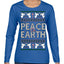 Peace On Earth Funny Xmas Cute Pink Angel Cross Ugly Christmas Sweater Womens Graphic Long Sleeve T-Shirt