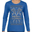 Merry Laxmas Funny Lacrosse Sports LAX Teen Sports Pun Ugly Christmas Sweater Womens Graphic Long Sleeve T-Shirt