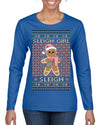 Sleigh Girl Sleigh Funny Trendy Pop Girly Sling Bag Coffee Cup Ugly Christmas Sweater Womens Graphic Long Sleeve T-Shirt