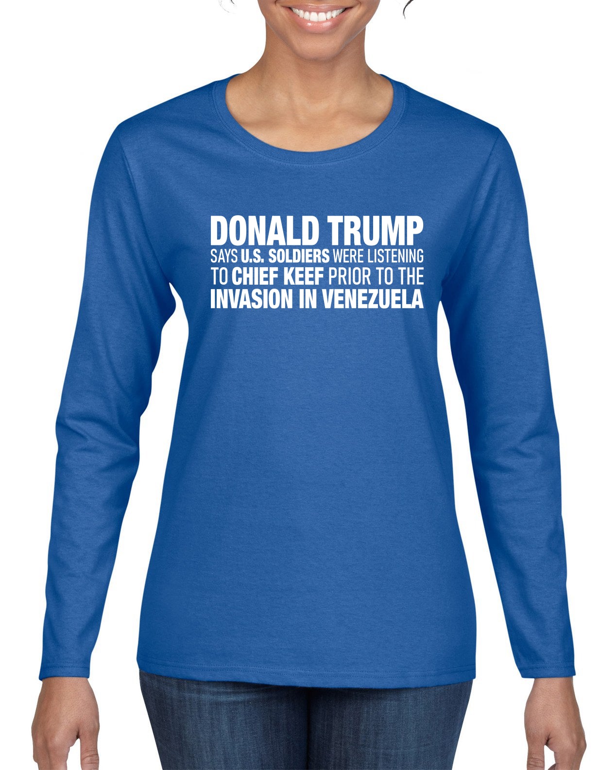 Viral Political Meme Shirt Sweater, Womens Graphic Long Sleeve T-Shirt