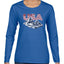 USA Winter Team Sports Fan Collection | USA Flag Mountainscape Sweater, Womens Graphic Long Sleeve T-Shirt