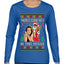 Santa the Plug Hos In This House  Ugly Christmas Sweater Womens Graphic Long Sleeve T-Shirt