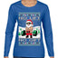 No Lift No Gift Fitness Workout Santa Ugly Christmas Sweater Womens Graphic Long Sleeve T-Shirt