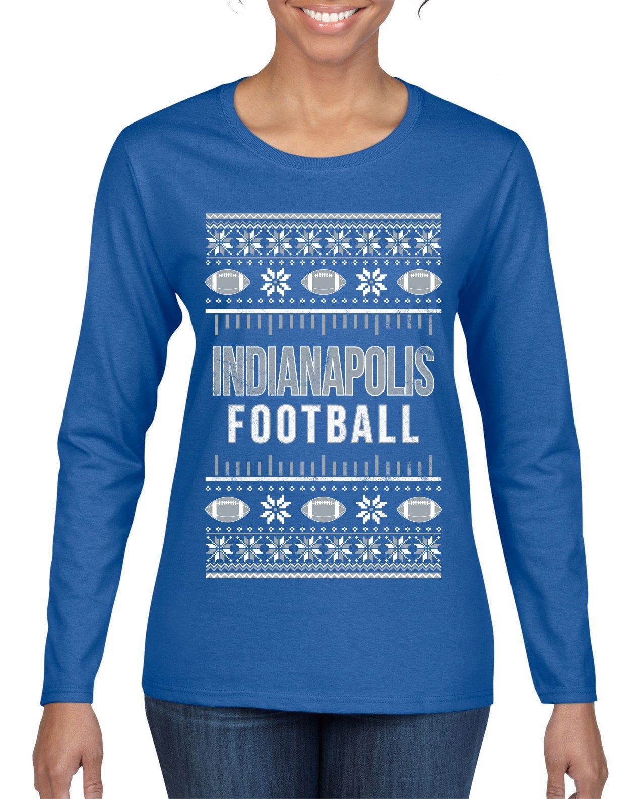 City of Indianapolis IND American Football Fantasy Fan Ugly Christmas Sweater Unisex Crewneck Sweatshirt
