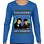 Escaped Bandits Classic Home Holiday Movie Ugly Christmas Sweater Womens Graphic Long Sleeve T-Shirt