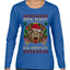 Merry Krampus Santa Folklore Figure Horror Ugly Christmas Sweater Womens Graphic Long Sleeve T-Shirt