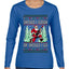 Should I Sleigh Or Should I Go, 80s Rock n' Roll Song, Electric Guitar, Ugly Christmas Sweater Womens Graphic Long Sleeve T-Shirt